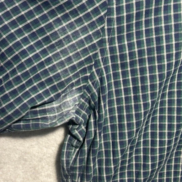 Brooks Brothers 1818 Regent Shirt XXL Mens Green Navy Plaid Cotton Button Down - Picture 6 of 7